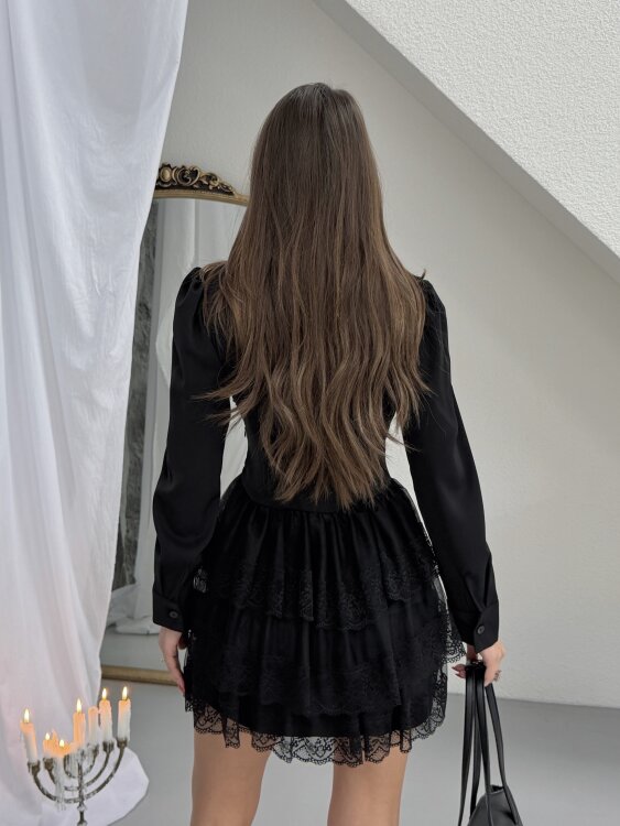 Veroni Mini Elbise - Siyah - 3