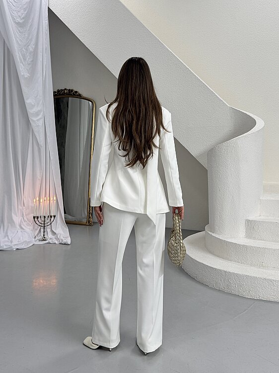 Zeni Fularlı Takım - Beyaz - 6