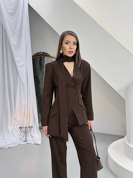 Zeni Fularlı Takım - Acı Kahve - 2