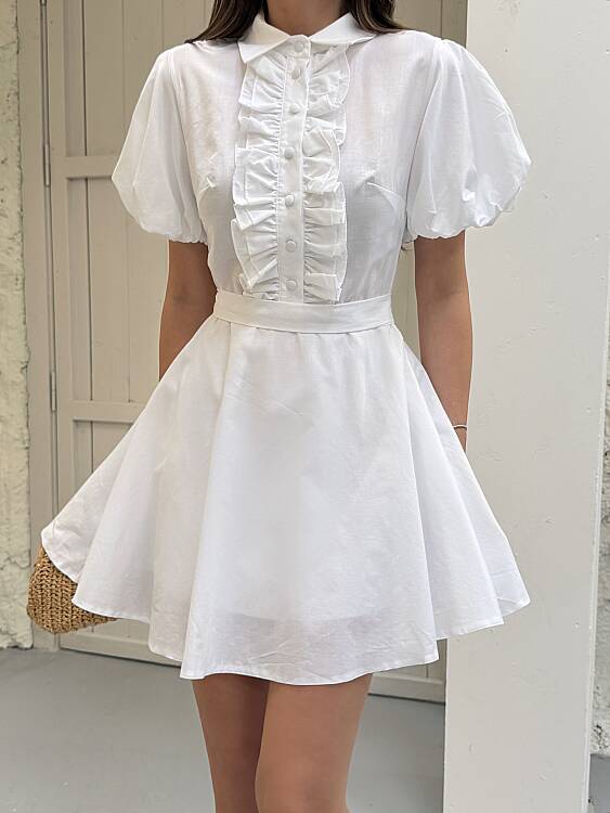 Zoe Mini Elbise - Beyaz - 2