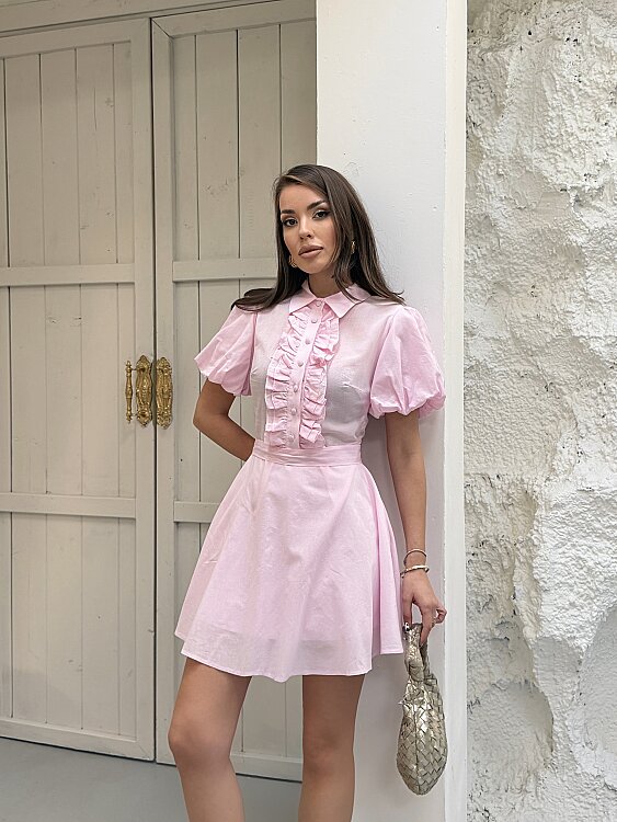 Zoe Mini Elbise - Pembe - 2