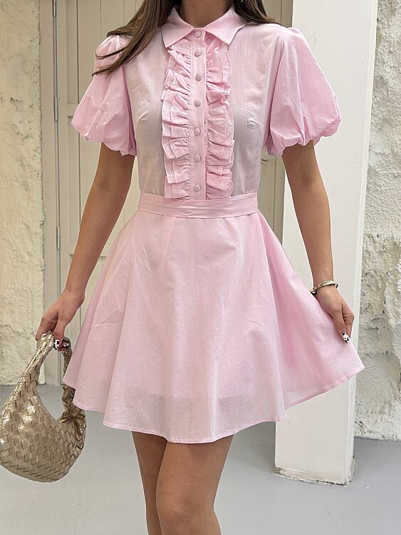 Zoe Mini Elbise - Pembe - 5