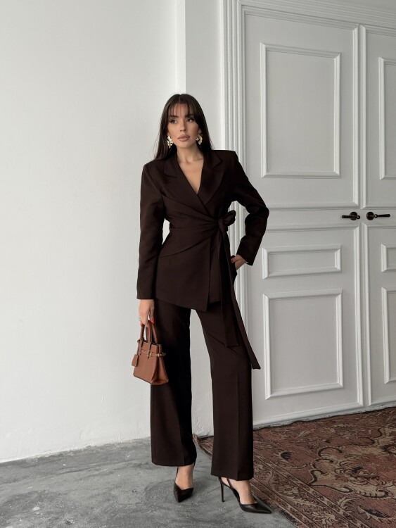 Zoey Ceket Pantolon Takım - Acı Kahve - 2