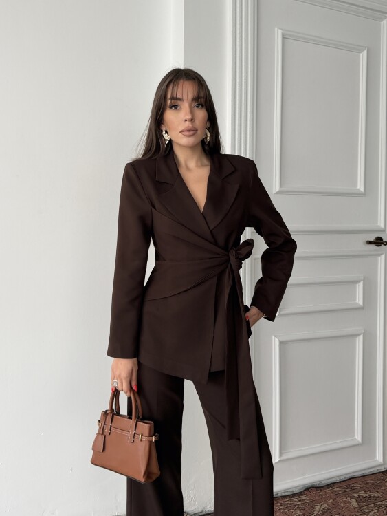 Zoey Ceket Pantolon Takım - Acı Kahve - 3