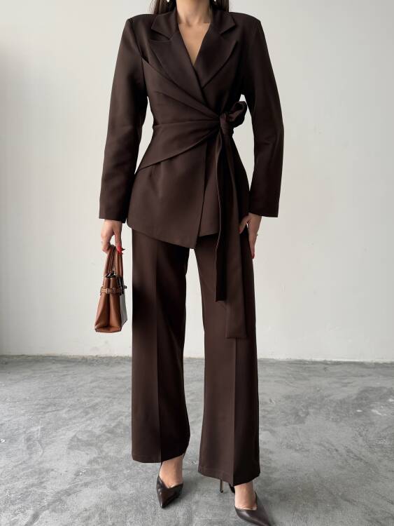 Zoey Ceket Pantolon Takım - Acı Kahve - 5