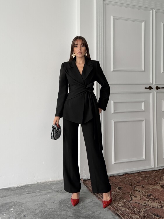 Zoey Ceket Pantolon Takım - Siyah - Sevenday